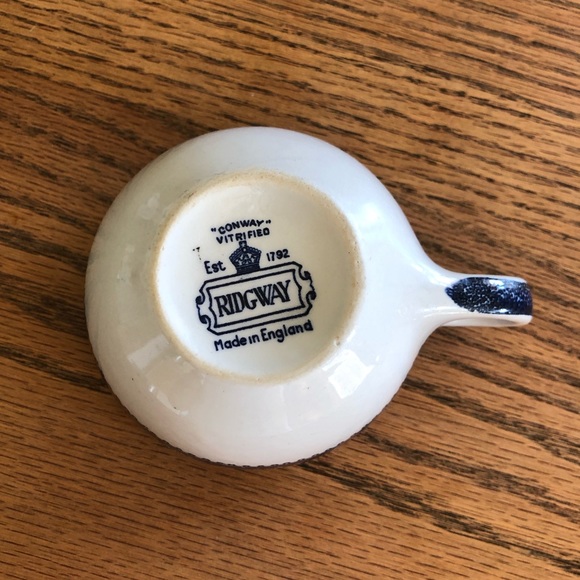 CONWAY Vintage Vitrified Ridgway Blue White Cup - Picture 3 of 4